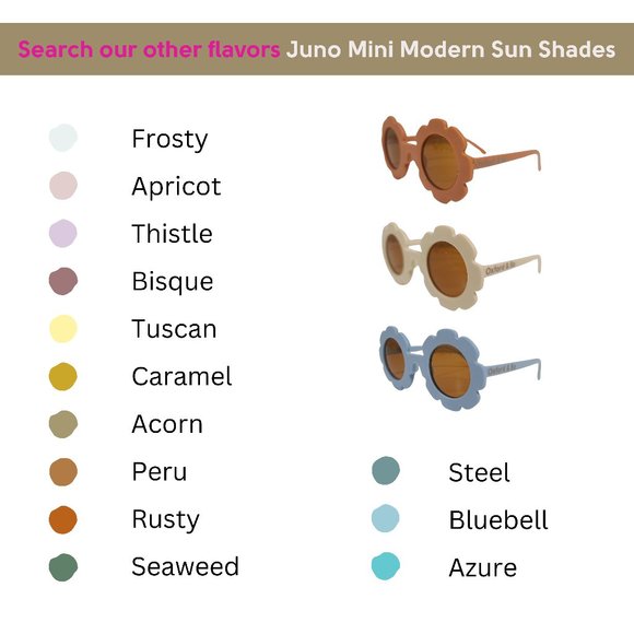 Juno Mini Modern Flower Sun Shades, Azure - Picture 2 of 2